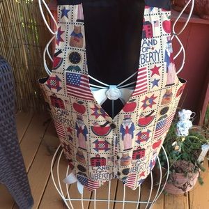 Retro Patriotic Country Vest Medium